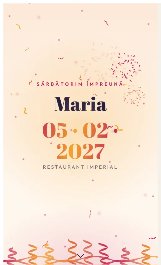 Invitație digitală de aniversare, model Cifra