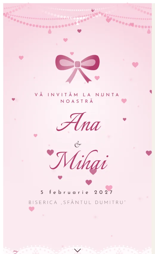 Invitație digitală de nuntă, model Cochetă