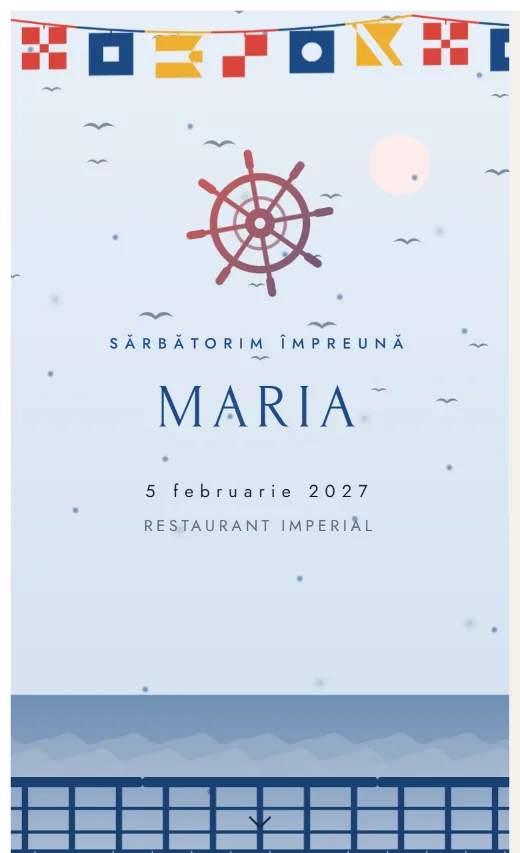 Invitație digitală de aniversare, model Croazieră