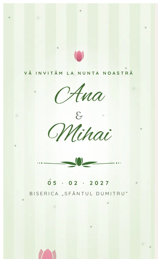 Invitație digitală de nuntă, model Lalele