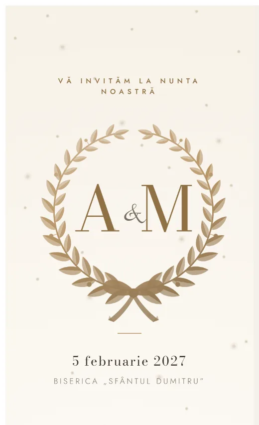 Invitație digitală de nuntă, model Monogramă