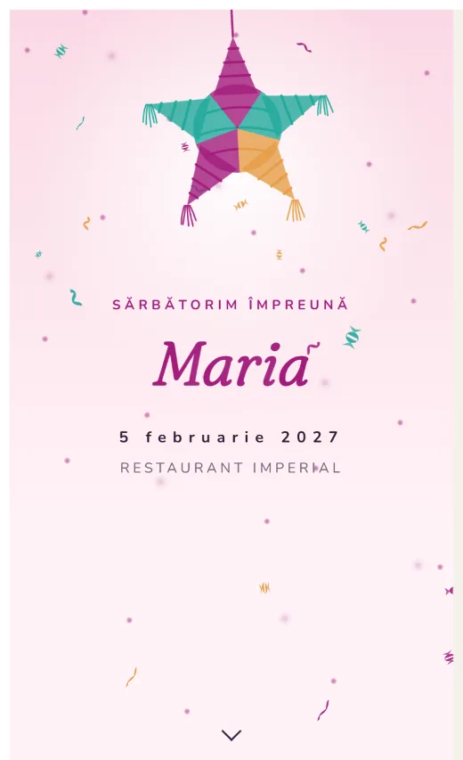 Invitație digitală de aniversare, model Piñata