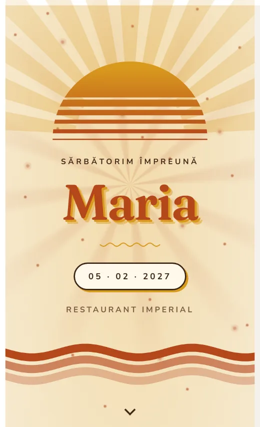 Invitație digitală de aniversare, model Retro
