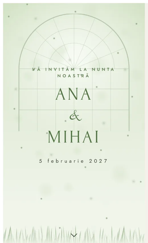 Invitație digitală de nuntă, model Seră