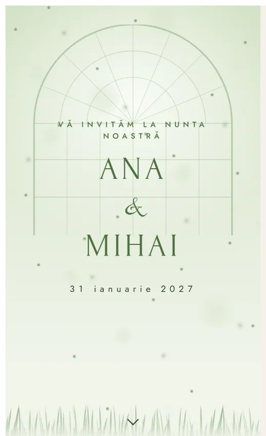 Invitație digitală de nuntă, model Seră