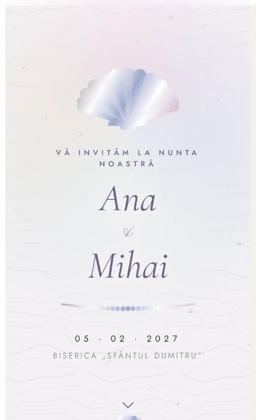 Invitație digitală de nuntă, model Sidef